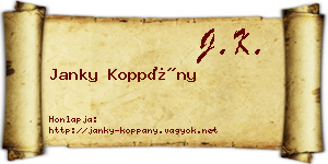 Janky Koppány névjegykártya